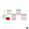 Set de Cubiertos Rojo Acero Inoxidable (8 Unidades)