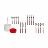 Set de Cubiertos Rojo Acero Inoxidable (8 Unidades)