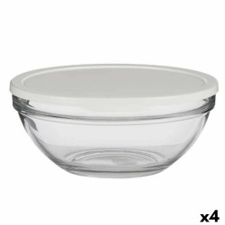 Fiambrera Redonda con Tapa Chefs Blanco 2,5 L 23,7 x 10,1 x 23,7 cm (4 Unidades)