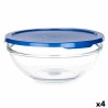 Fiambrera Redonda con Tapa Chefs Azul 1,7 L 20,5 x 9 x 20,5 cm (4 Unidades)