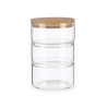 Set de Recipientes de Cocina Hermu00e9ticos Apilables Transparente Bambu00fa 1,2 L 11,2 x 17,5 x 11,2 cm (8 Unidades)