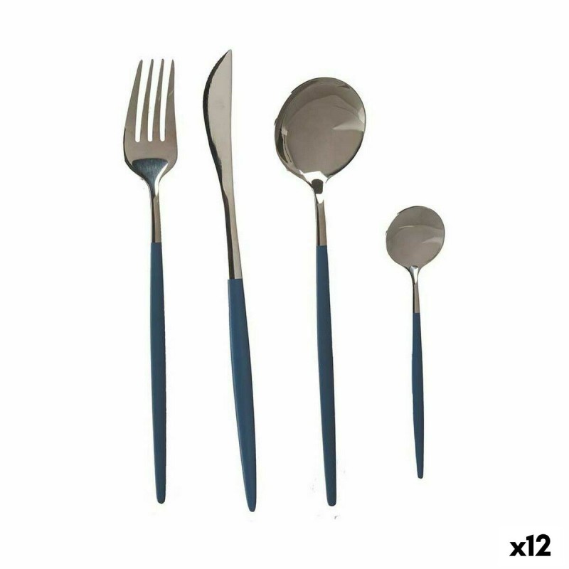 Set de Cubiertos Gris Plateado Acero Inoxidable (12 Unidades)