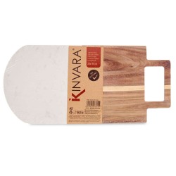 Tabla de cortar Blanco Mu00e1rmol Madera de acacia 18 x 1,5 x 38 cm (8 Unidades)