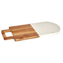 Tabla de cortar Blanco Mu00e1rmol Madera de acacia 18 x 1,5 x 38 cm (8 Unidades)