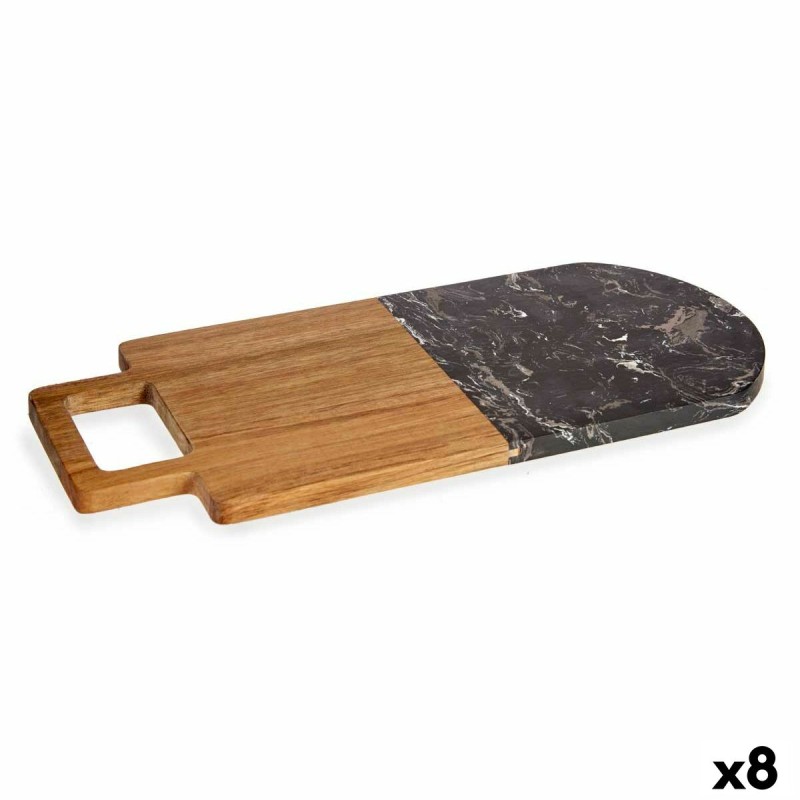 Tabla de cortar Negro Mu00e1rmol Madera de acacia 18 x 1,5 x 38 cm (8 Unidades)