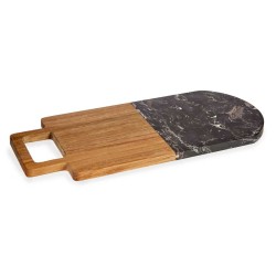 Tabla de cortar Negro Mu00e1rmol Madera de acacia 18 x 1,5 x 38 cm (8 Unidades)