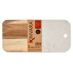 Tabla de cortar Blanco Mu00e1rmol Madera de acacia 18 x 1,5 x 38 cm (8 Unidades)