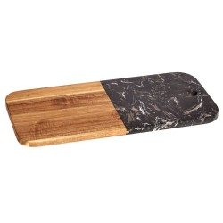 Tabla de cortar Negro Mu00e1rmol Madera de acacia 18 x 1,5 x 38 cm (8 Unidades)