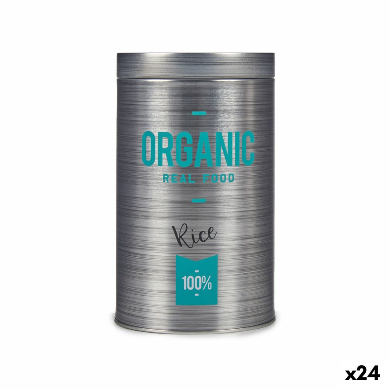 Bote Organic Arroz Gris Hojalata 10,4 x 18,2 x 10,4 cm (24 Unidades)