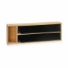 Dispensador de papel Doble Negro Natural Bambu00fa Acero Inoxidable 40 x 7 x 13 cm (8 Unidades)