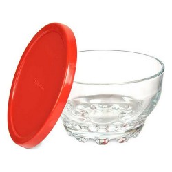 Set de Cuencos Karaman Rojo Transparente Vidrio Polietileno u00d8 10,5 cm 275 ml (8 Unidades)