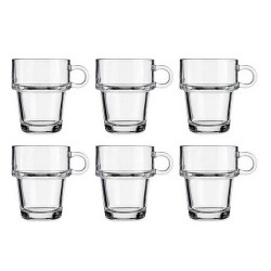 Taza Apilable Transparente Vidrio 270 ml (24 Unidades)