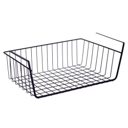 Cesta para Estante de Cocina Negro Hierro 42 x 14 x 26 cm (12 Unidades)