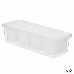 Organizador para Nevera Blanco Transparente Plu00e1stico 37,5 x 9 x 14,3 cm (12 Unidades)