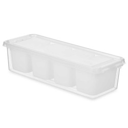 Organizador para Nevera Blanco Transparente Plu00e1stico 37,5 x 9 x 14,3 cm (12 Unidades)