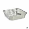 Set de Fuentes de Cocina Desechable Cuadrado Aluminio 20,5 x 6,5 x 20,5 cm (12 Unidades)