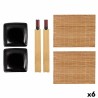 Set de Sushi Negro Ceru00e1mica Bambu00fa (6 Unidades)