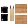 Set de Sushi Negro Ceru00e1mica Bambu00fa (6 Unidades)