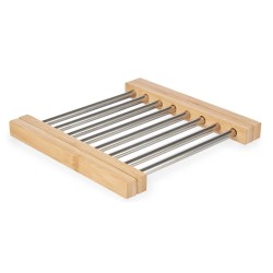 Salvamantel Plateado Metal Bambu00fa 36,4 x 2,2 x 21,3 cm (6 Unidades)