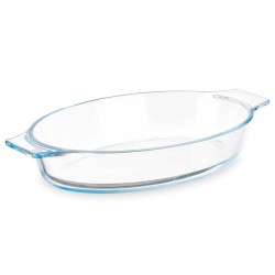 Fuente de Cocina Con asas Transparente Vidrio de Borosilicato 800 ml 27 x 4,5 x 15,8 cm (18 Unidades)