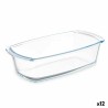 Fuente de Cocina Con asas Transparente Vidrio de Borosilicato 1,6 L 27 x 7,2 x 14 cm (12 Unidades)