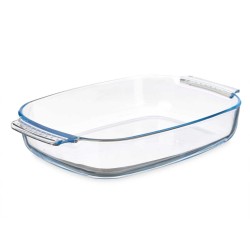 Fuente de Cocina Con asas Transparente Vidrio de Borosilicato 2 L 30,2 x 6 x 19,6 cm (12 Unidades)