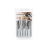 Set de Cubiertos Blanco Plateado Acero Inoxidable Plu00e1stico (6 Unidades)