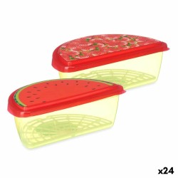 Fiambrera Fruta Fresa Sandu00eda Plu00e1stico 23 x 8 x 13 cm (24 Unidades)