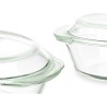 Cacerolas Set Vidrio de Borosilicato Transparente 700 ml 1 L 1,5 L (4 Unidades)