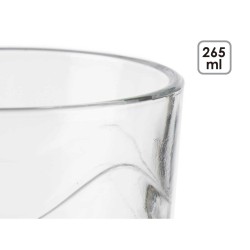 Set de Vasos Ondas Transparente Vidrio 265 ml (8 Unidades)