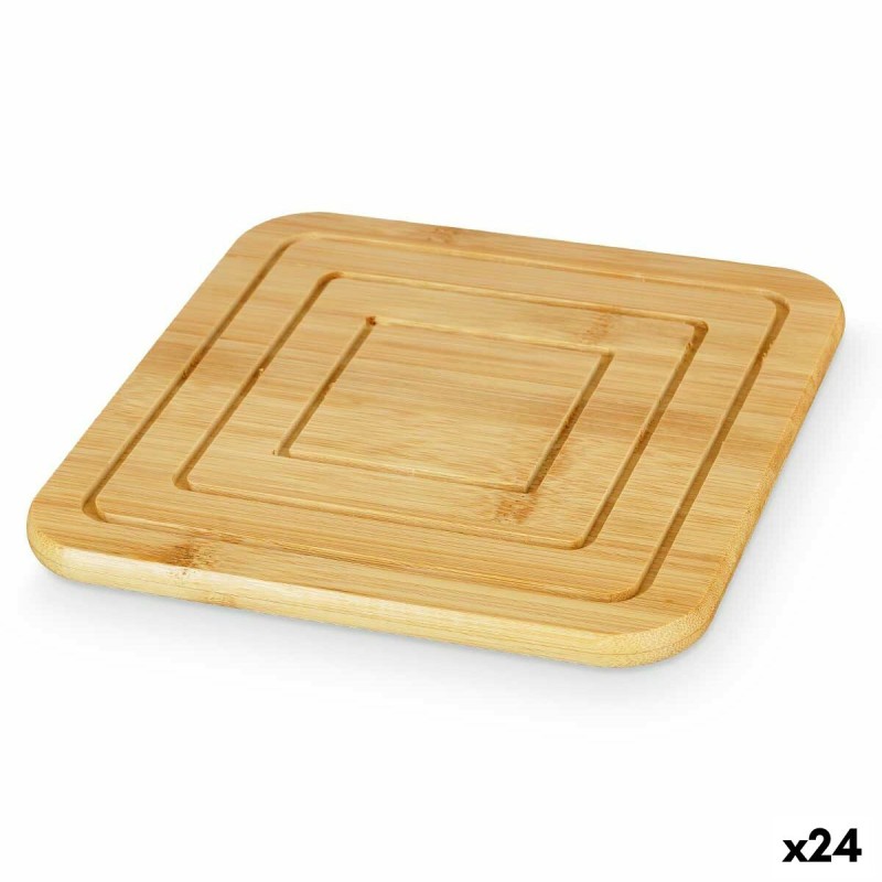 Salvamantel Natural Bambu00fa 19 x 1 x 19 cm (24 Unidades) Cuadrado