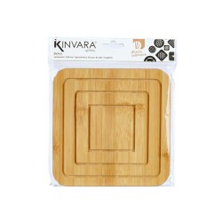 Salvamantel Natural Bambu00fa 19 x 1 x 19 cm (24 Unidades) Cuadrado