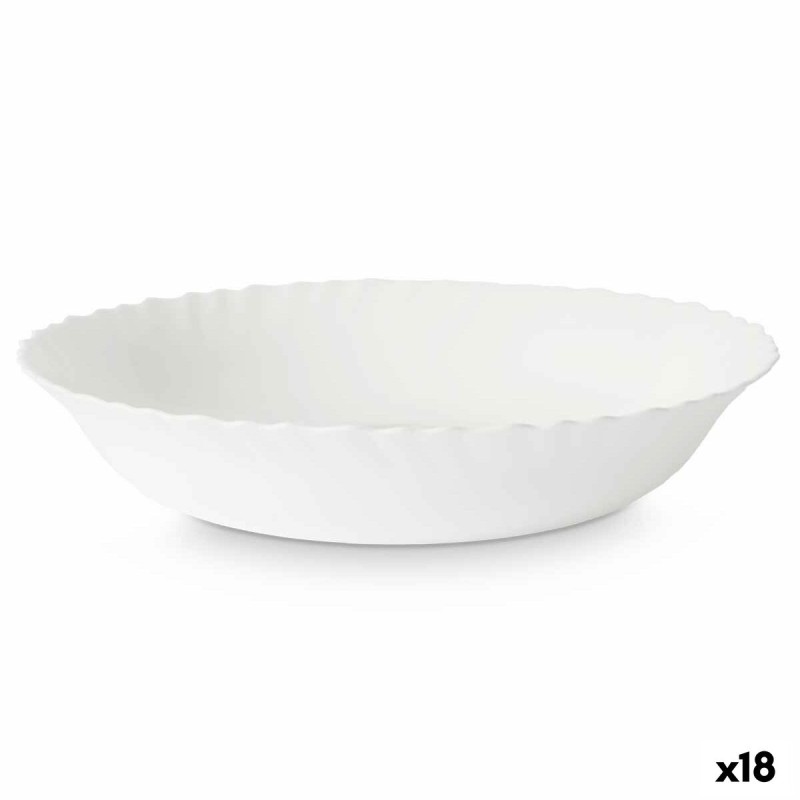 Ensaladera Blanco Vidrio 27,5 x 5,5 x 27,5 cm (18 Unidades)