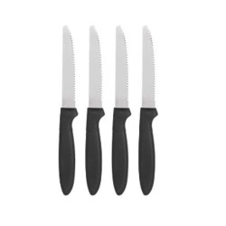 Set de Cuchillos Negro Plateado Acero Inoxidable Plástico 19,5 cm (12 Unidades)