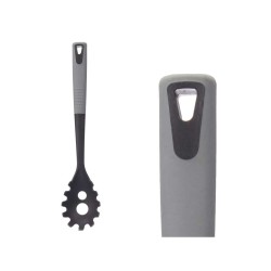 Cuchara para Servir Pasta Negro Gris TPR PBT 7 x 34 x 4 cm (24 Unidades)