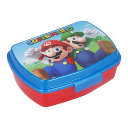 Fiambrera para Sandwich Super Mario Plu00e1stico Rojo Azul (17 x 5.6 x 13.3 cm)