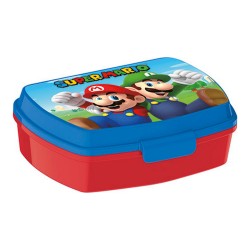 Fiambrera para Sandwich Super Mario Plu00e1stico Rojo Azul (17 x 5.6 x 13.3 cm)