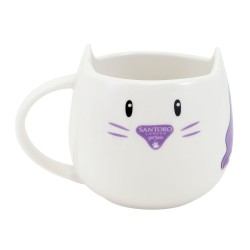 Taza con Plato Gorjuss Smitten kitten Blanco Negro Ceru00e1mica Posavasos Taza