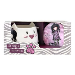 Taza con Plato Gorjuss Ruby wild Gris Ceru00e1mica Posavasos Taza