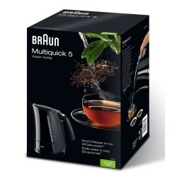 Hervidor de Agua Elu00e9ctrico con Luz LED Braun 533631 1,7 L Negro Plu00e1stico 3000 W 1,7 L