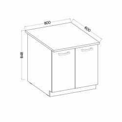 Mueble Auxiliar PVC Roble Plu00e1stico 80 x 52 x 82 cm