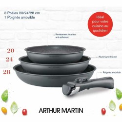 Bateru00eda de Cocina Arthur Martin AM521 Gris 4 Piezas