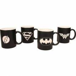 Juego de Tazas SD Toys Universo DC Negro (4 Piezas)