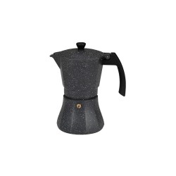 Cafetera Italiana EDM Negro Aluminio 6 Tazas Inducciu00f3n