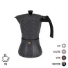 Cafetera Italiana EDM Negro Aluminio 6 Tazas Inducciu00f3n