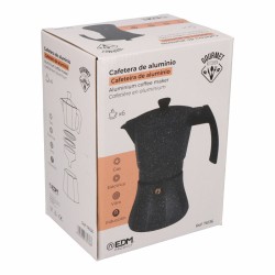 Cafetera Italiana EDM Negro Aluminio 6 Tazas Inducciu00f3n