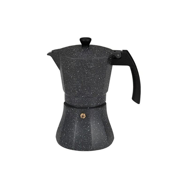 Cafetera Italiana EDM Negro Aluminio 9 Tazas Inducciu00f3n