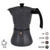 Cafetera Italiana EDM Negro Aluminio 12 Tazas Inducciu00f3n