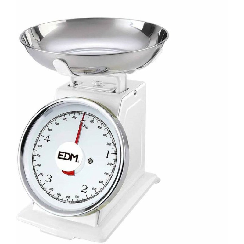 Bu00e1scula de Cocina Retro EDM Blanco 5 kg 20,5 x 4 cm