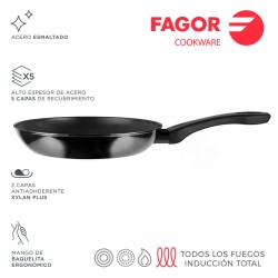 Sartu00e9n FAGOR Indutherm Negro Acero Esmaltado (u00d8 26 cm)